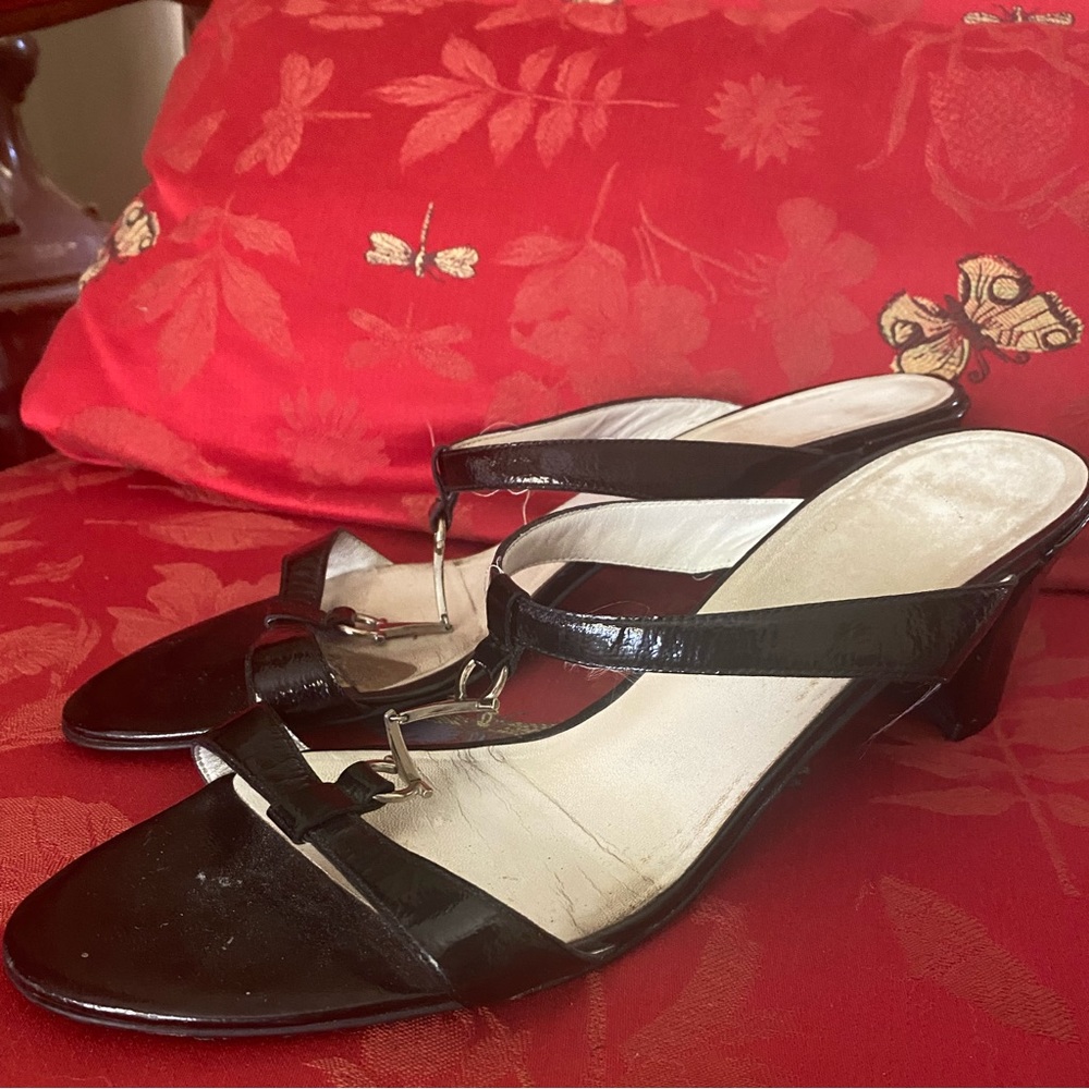 Salvatore Ferragamo slides with heels. Size 11 B